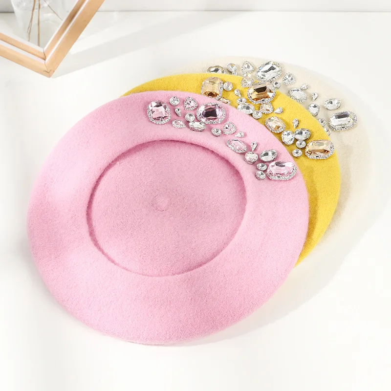 Stunning Rhinestone Wool Beret – Beret French Wool Bewertung und Preis