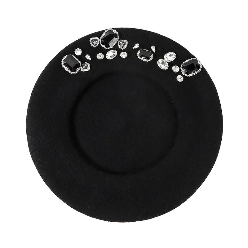 Stunning Rhinestone Wool Beret – Beret French Wool Bewertung und Preis
