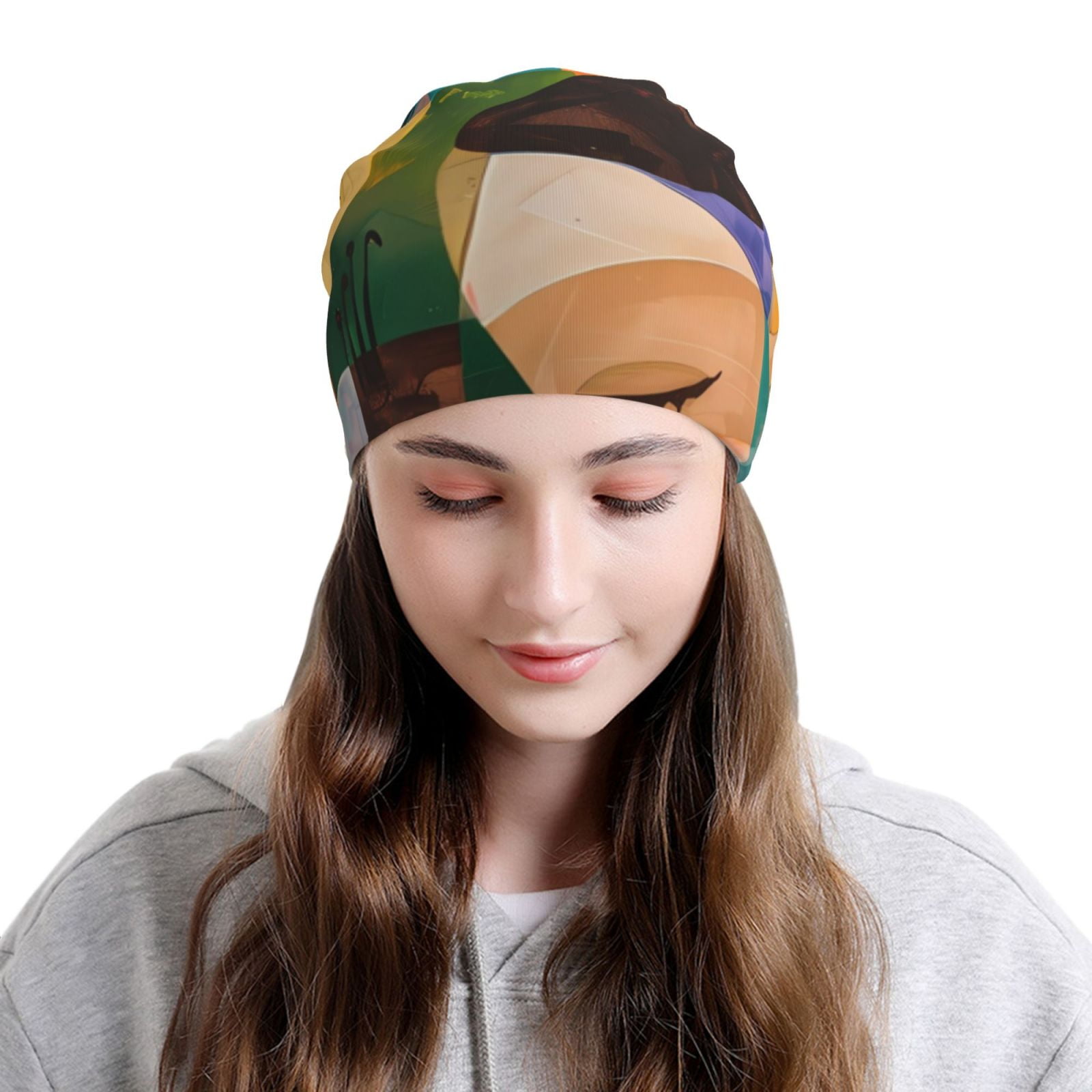 Abstract Musical Faces Printed – Beanie Cuffed Knit Bewertung und Preis