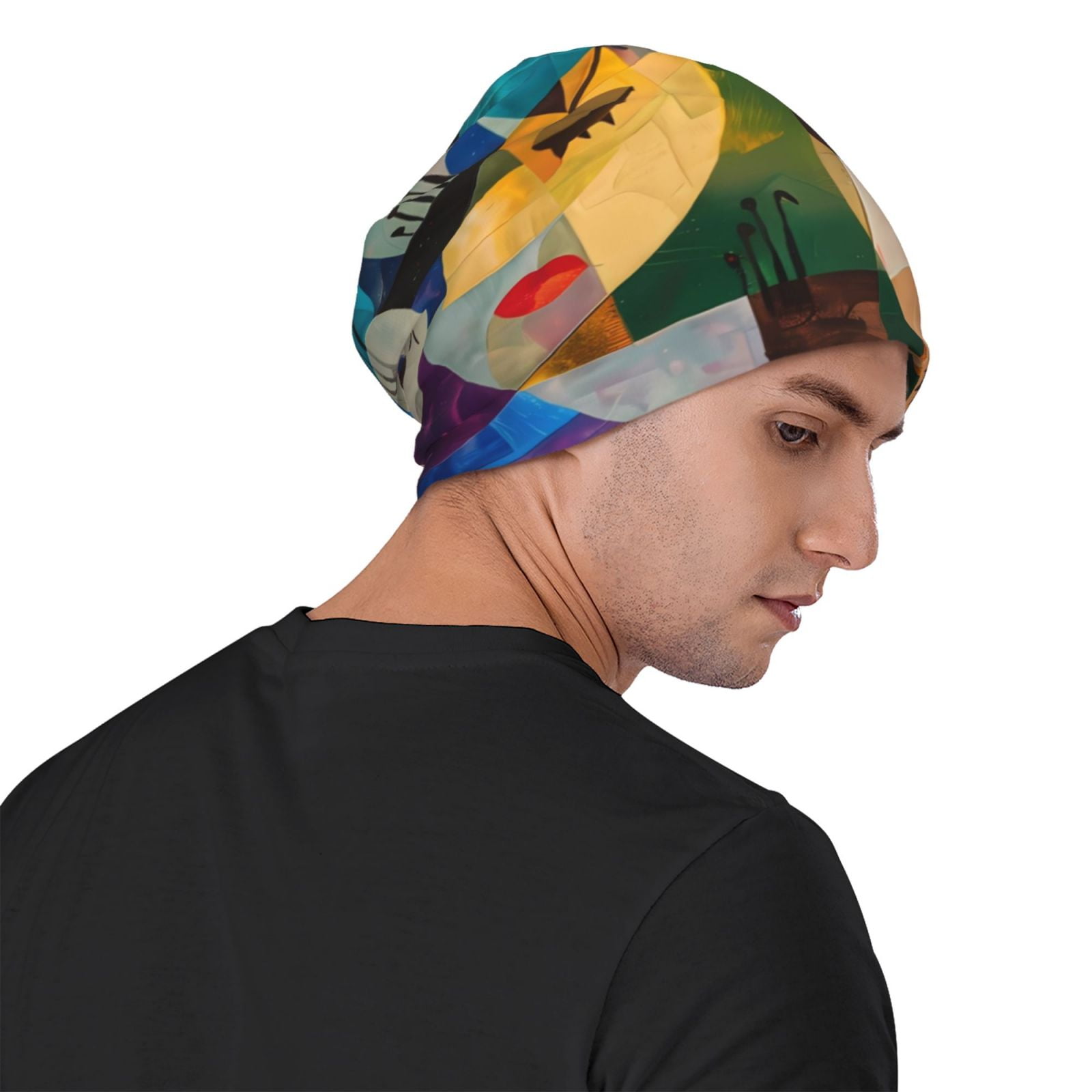 Abstract Musical Faces Printed – Beanie Cuffed Knit Bewertung und Preis