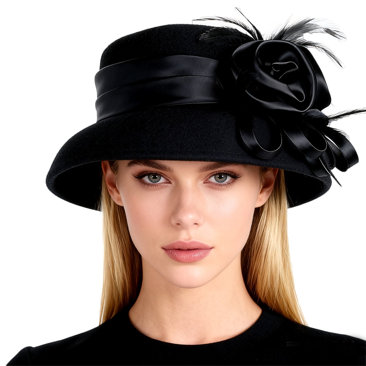 Women's Black Wool Felt Cloche – Fedora Hat Wool Bewertung und Preis