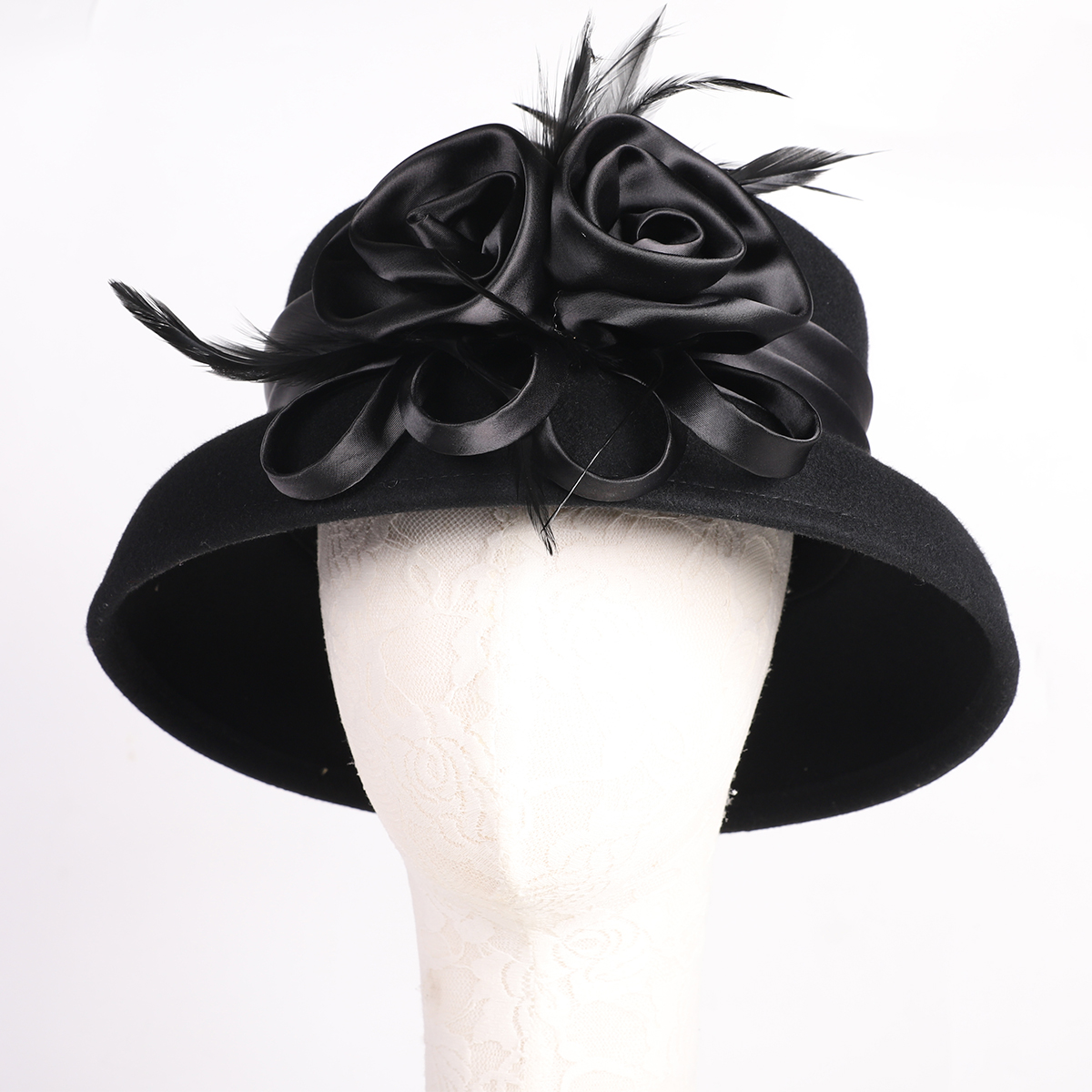 Women's Black Wool Felt Cloche – Fedora Hat Wool Bewertung und Preis