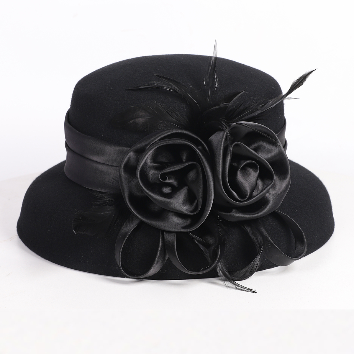 Women's Black Wool Felt Cloche – Fedora Hat Wool Bewertung und Preis