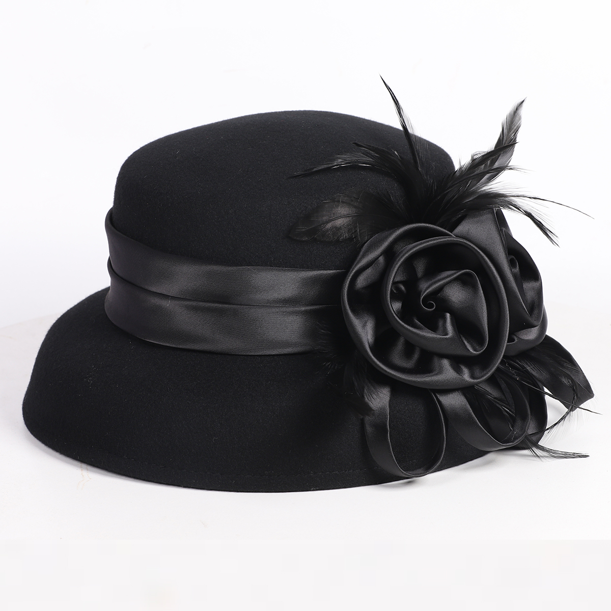 Women's Black Wool Felt Cloche – Fedora Hat Wool Bewertung und Preis