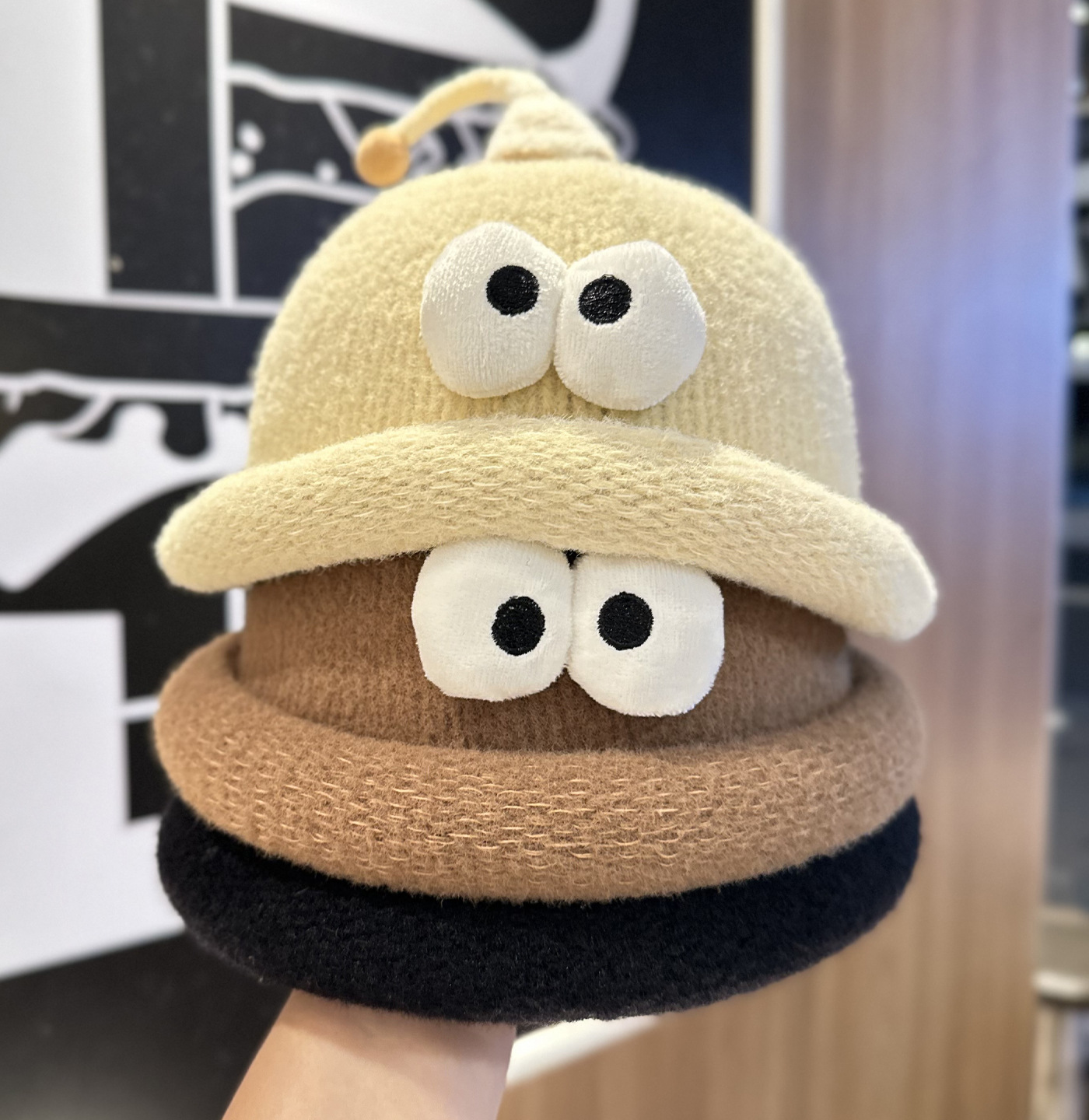 Playful Big-Eyed Garlic Knitte – Beanie Cuffed Knit Bewertung und Preis