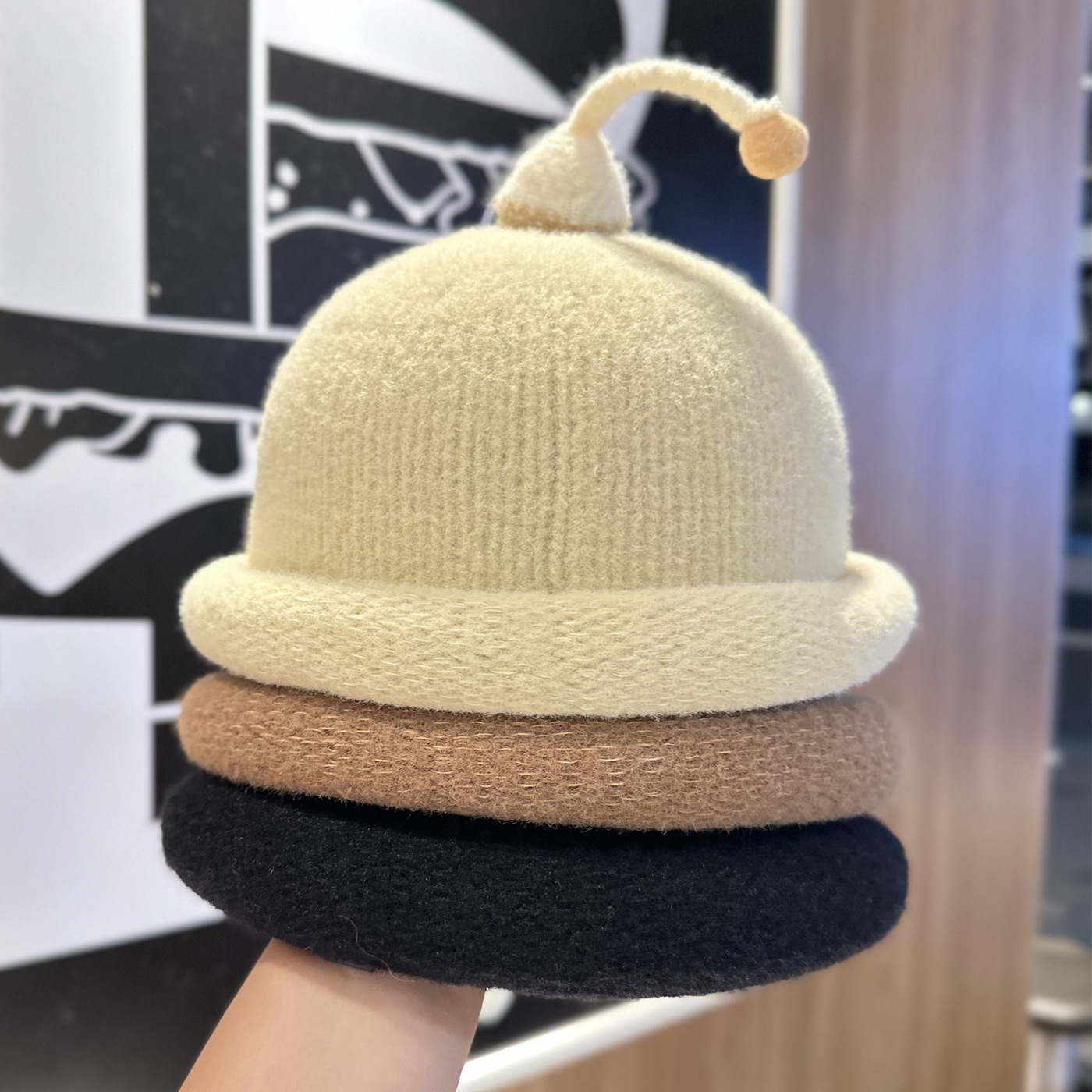 Playful Big-Eyed Garlic Knitte – Beanie Cuffed Knit Bewertung und Preis