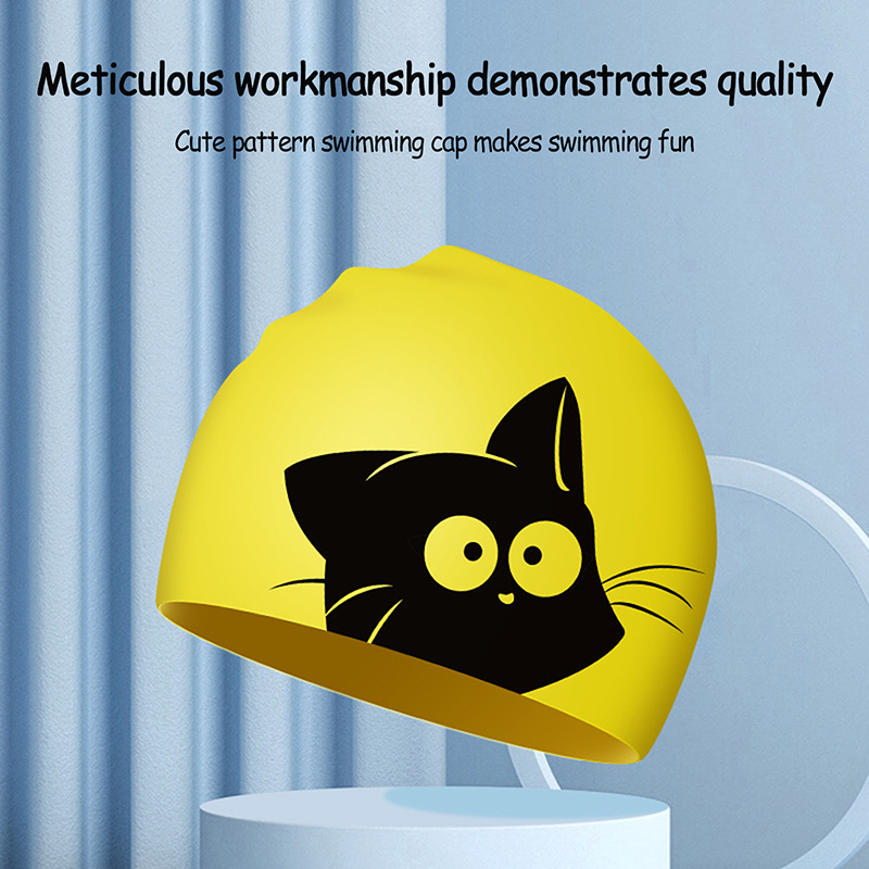 Cute Cat Swimming Cap For Long – Swim Hat Silicone Bewertung und Preis