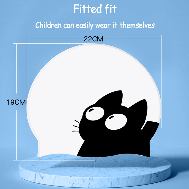 Cute Cat Swimming Cap For Long – Swim Hat Silicone Bewertung und Preis