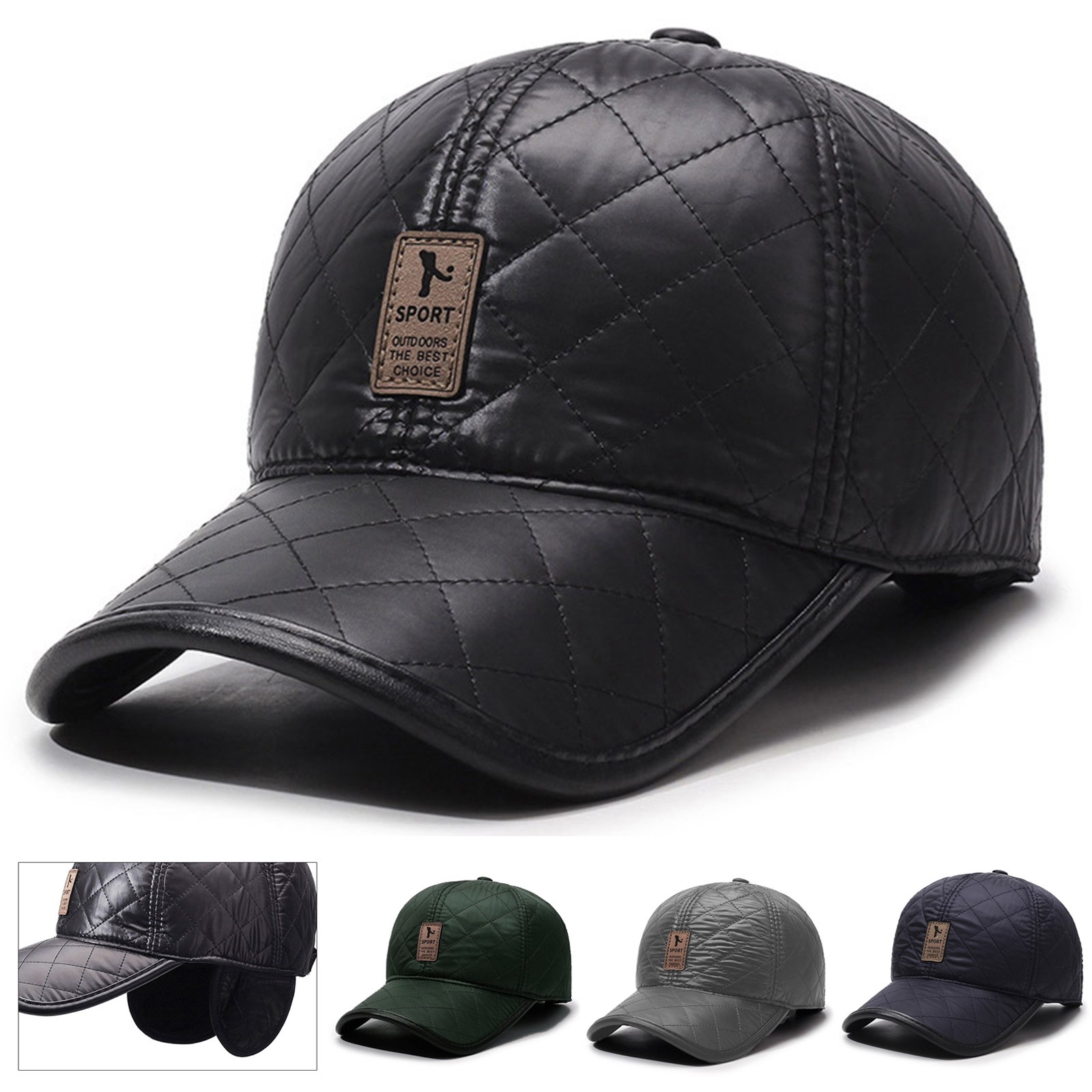 Winter Men PU Baseball Cap War – Winter Trapper Hat Bewertung und Preis