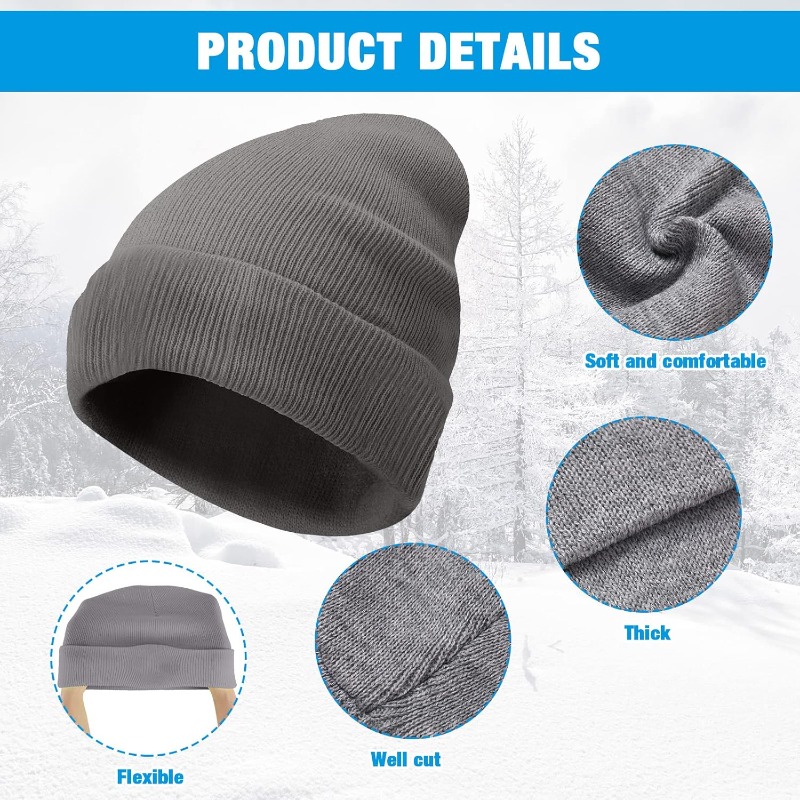 1pc Winter Warm Thick Beanie H – Beanie Cuffed Knit Bewertung und Preis