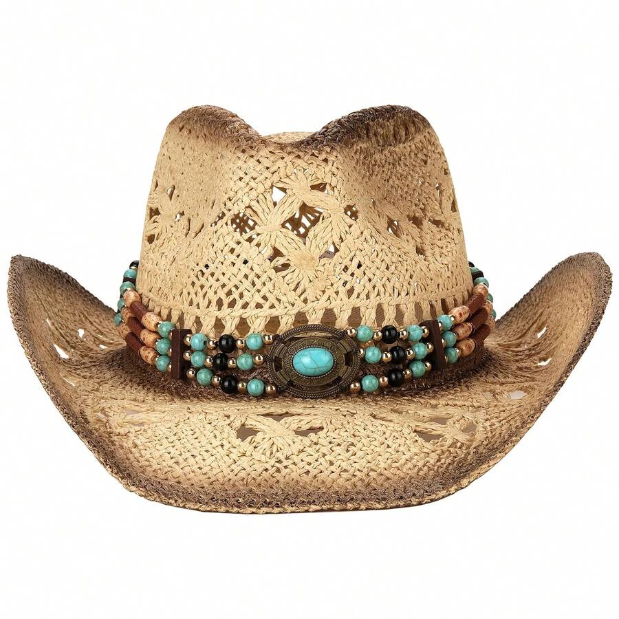 Unisex Straw Cowboy Hat With B – Cowboy Hat Straw Bewertung und Preis