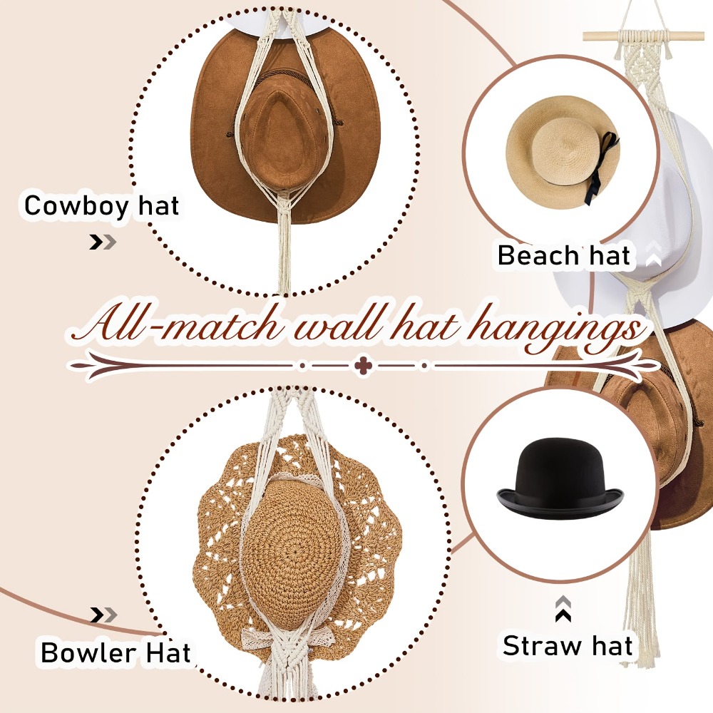 Bohemian Macrame Hat Hanger Ha – Sun Hat Wide Brim Bewertung und Preis