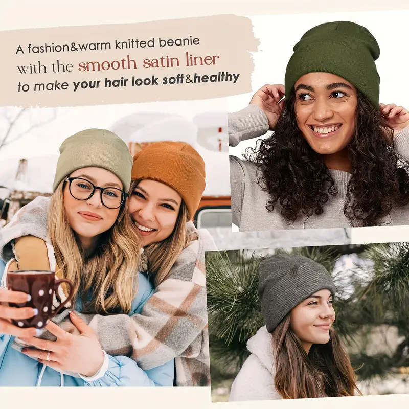 Unisex Satin Lined Anti Static – Beanie Cuffed Knit Bewertung und Preis