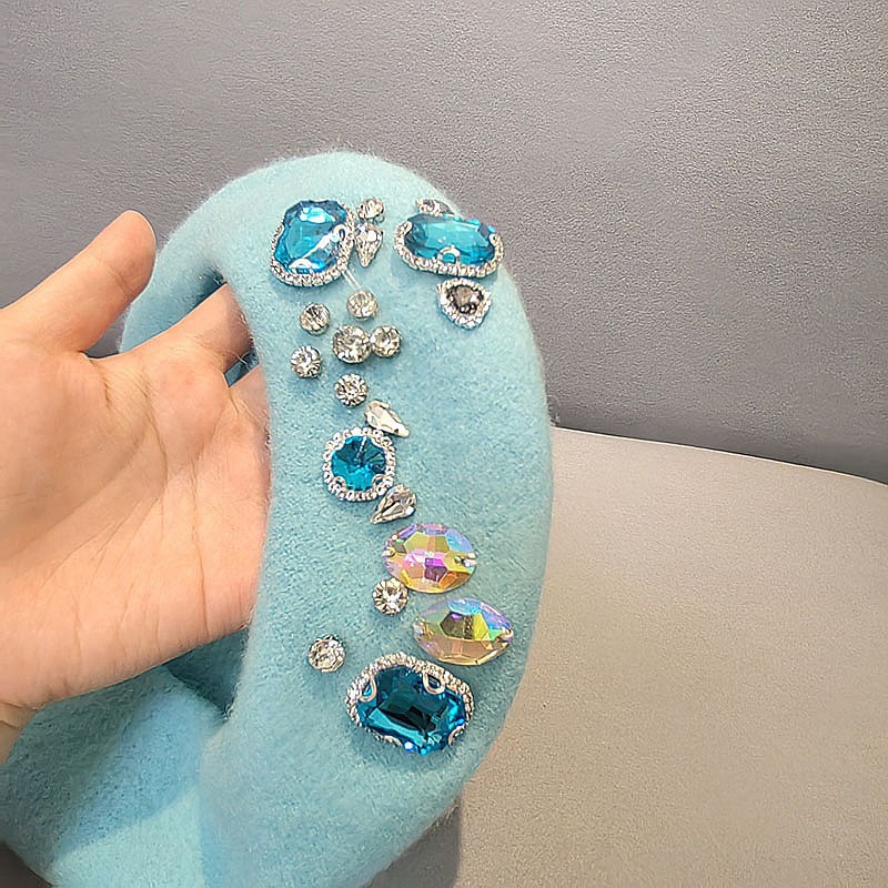 French Beret Thick Rhinestone  – Beret French Wool Bewertung und Preis