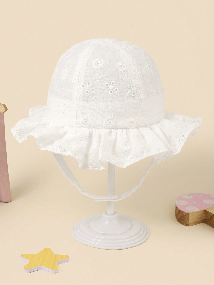 White Floral Embroidery Bucket – Bucket Hat Cotton Bewertung und Preis