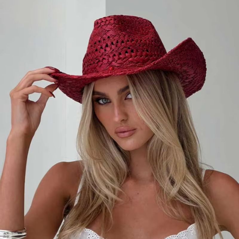 Cowboy hat red hand-painted su – Cowboy Hat Straw Bewertung und Preis
