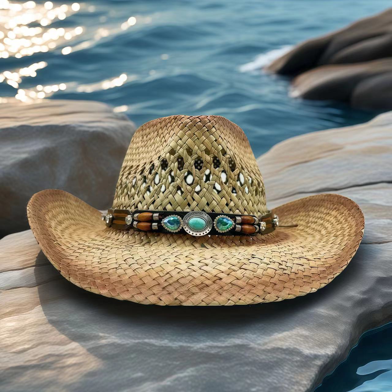 Rhinestone Cowboy Hat Straw Su – Cowboy Hat Straw Bewertung und Preis