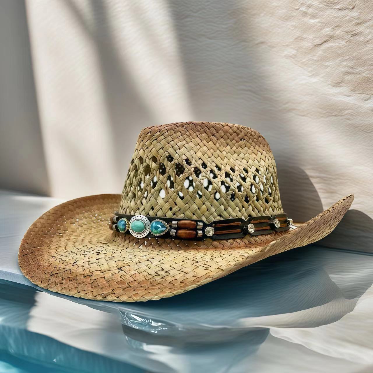 Rhinestone Cowboy Hat Straw Su – Cowboy Hat Straw Bewertung und Preis