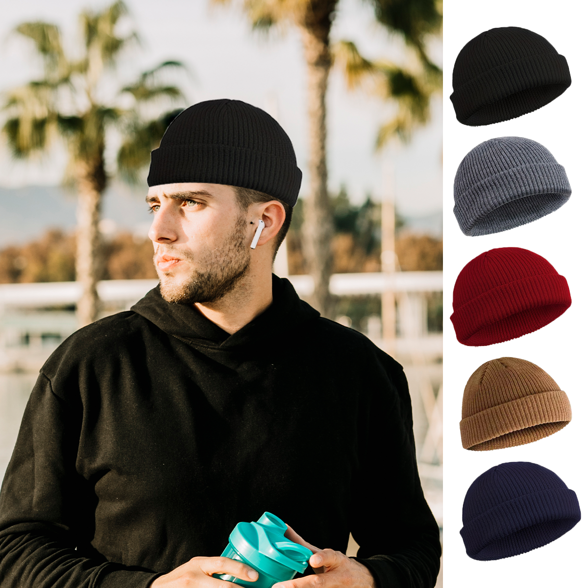 Winter Knitted Hat Warm Outdoo – Beanie Cuffed Knit Bewertung und Preis