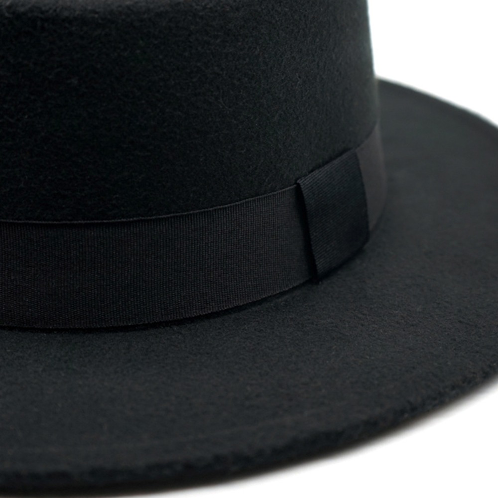 British Retro Flat Top Hat wit – Fedora Hat Wool Bewertung und Preis